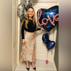 Oksana Kosareva Sequin Bias Cut Skirt 4-8